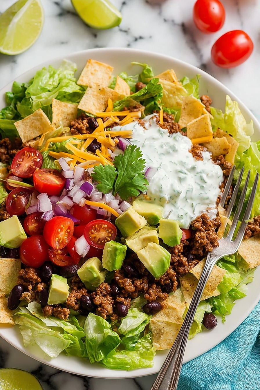 Quick Weeknight Turkey Black Bean Taco Salad Idea